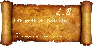 Légrádi Baldvin névjegykártya